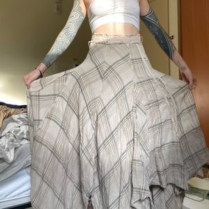 Free people plaid maxi skirt